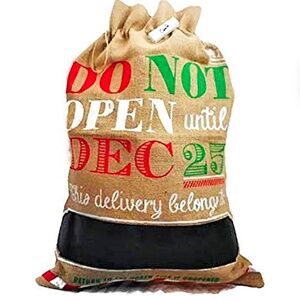 National Imports Christmas Bag Santa's Burlap Sack with Chalk to Personalize NEW